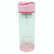 Double Wall Glass Bottle with Strainer, Folding Handle 300ml